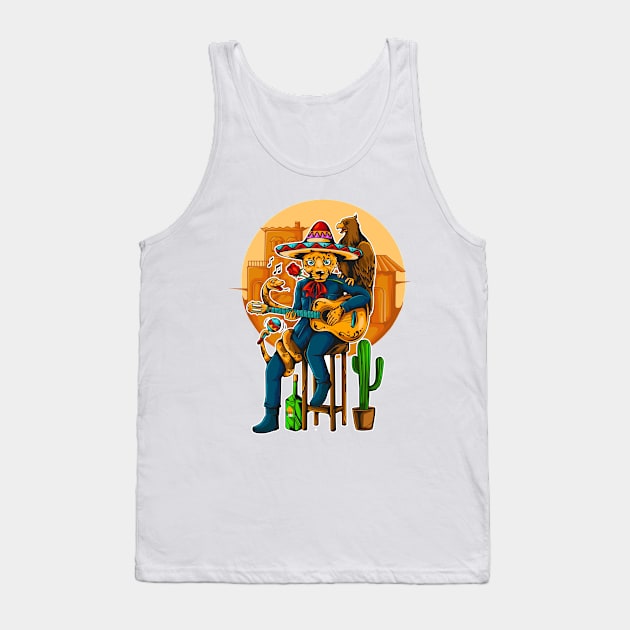 Mexican animal illustration Tank Top by Mako Design 